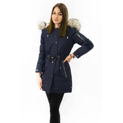 Dámská zimní oboustranná bunda parka MODA631 modro-růžová