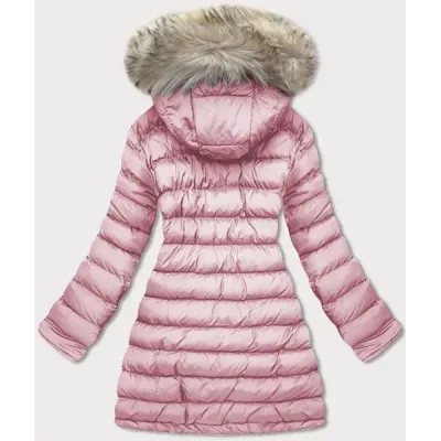 Dámská zimní oboustranná bunda parka MODA631 modro-růžová