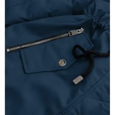 Dámská zimní oboustranná bunda parka MODA631 modro-růžová