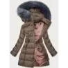 Dámská dlouhá zimní bunda MODA701 hnědá