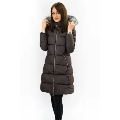 Dámská dlouhá zimní bunda MODA701 lilková