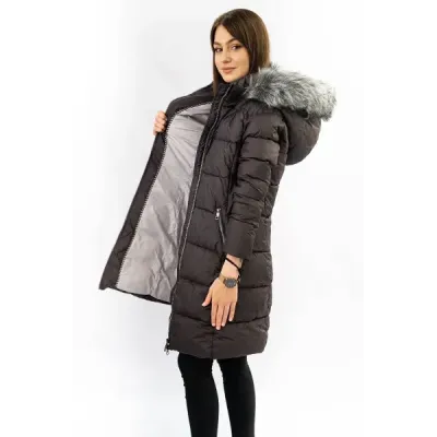 Dámská dlouhá zimní bunda MODA701 lilková