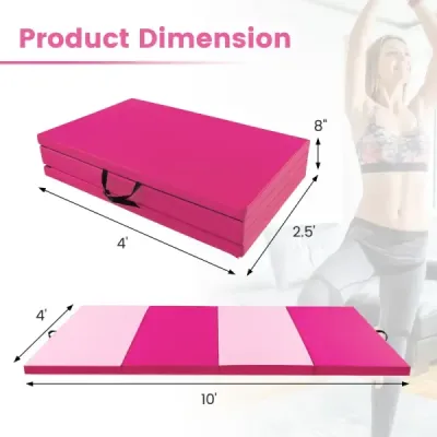 300 x 117 x 5 cm Měkká rohožka z umělé kůže s rukojeťmi a zapínáním na suchý zip, světle růžová