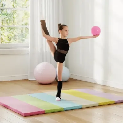 Skládací PU podložka do tělocvičny s rukojetí Měkká podlahová podložka Gymnastická podložka Sportovní podložka 180 x 120 cm