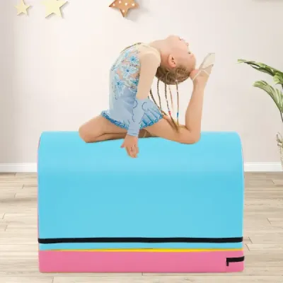 Gymnastická žíněnka/box na skoky ve tvaru poštovní schránky s odnímatelným krytem, ​​rukojetí pro přenášení, umělá kůže, barevná