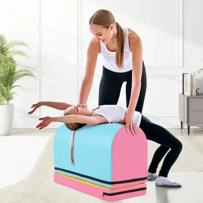 Gymnastická žíněnka/box na skoky ve tvaru poštovní schránky s odnímatelným krytem, ​​rukojetí pro přenášení, umělá kůže, barevná