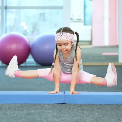 210 cm gymnastická kladina skládací gymnastická kladina protiskluzová kladina do 73 kg modrá