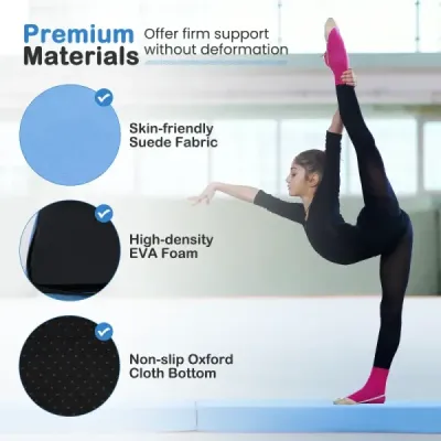 210 cm gymnastická kladina skládací gymnastická kladina protiskluzová kladina do 73 kg modrá