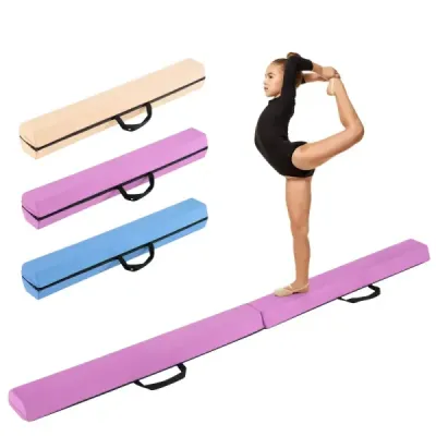 210 cm gymnastická kladina skládací gymnastická kladina protiskluzová kladina do 73 kg fialová