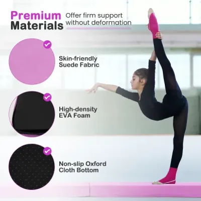 210 cm gymnastická kladina skládací gymnastická kladina protiskluzová kladina do 73 kg fialová