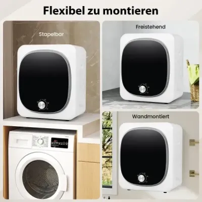 Mini sušička prádla 5KG s 5 programy do 69 ℃ Sušička vzduchu s odsáváním Sušička 800W