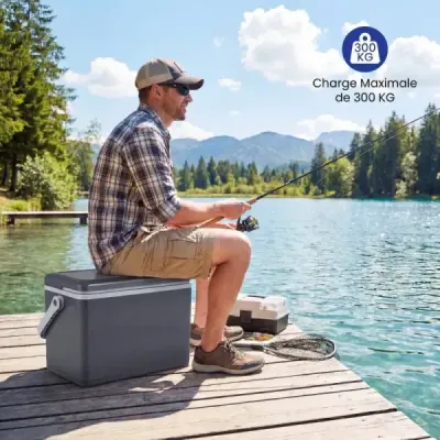 Přenosná chladicí box s pevnou skořápkou 12 l izolovaný chladicí box s pohodlným držadlem, nepropustný mrazák, tmavě šedý