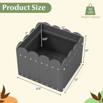 2er květináč odolný vůči povětrnostním vlivům HDPE zahradní květináč obdélníkový 32 x 30 x 25 cm šedý