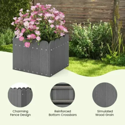 2er květináč odolný vůči povětrnostním vlivům HDPE zahradní květináč obdélníkový 32 x 30 x 25 cm šedý