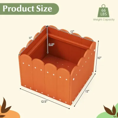 2er květináč odolný vůči povětrnostním vlivům HDPE zahradní květináč obdélníkový 32 x 30 x 25 cm oranžový
