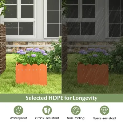 2er květináč odolný vůči povětrnostním vlivům HDPE zahradní květináč obdélníkový 32 x 30 x 25 cm oranžový