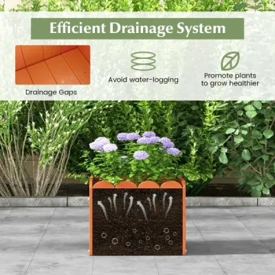 2er květináč odolný vůči povětrnostním vlivům HDPE zahradní květináč obdélníkový 32 x 30 x 25 cm oranžový