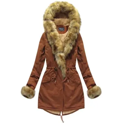 Dámská zimní bunda parka MODA793 karamelová