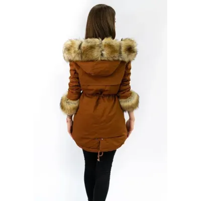 Dámská zimní bunda parka MODA793 karamelová
