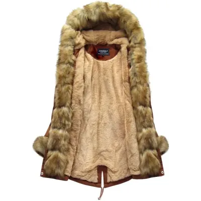 Dámská zimní bunda parka MODA793 karamelová