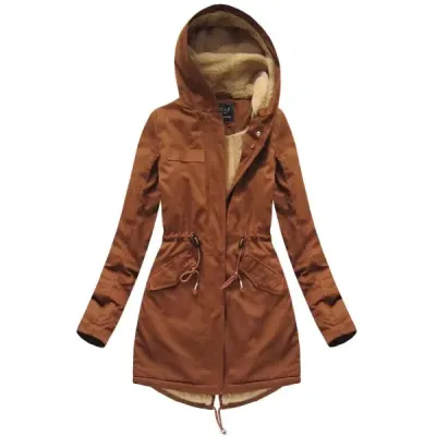 Dámská zimní bunda parka MODA793 karamelová