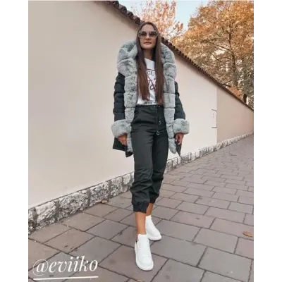 Dámská zimní bunda parka MODA793 karamelová