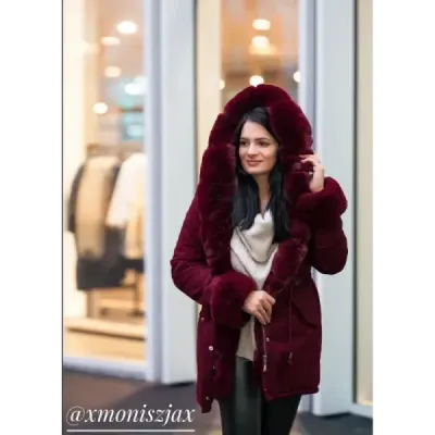 Dámská zimní bunda parka MODA793 karamelová