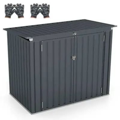 Box na odpadky pro 2 odpadkové koše Kovový pozinkovaný box na odpadky se 2 dvířky