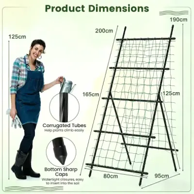 Mřížka na okurky o rozměrech 190 cm × 80 cm pro vyvýšený záhon