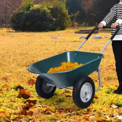 Zahradní vozík s 2 koly – odolný univerzální vozík – zelený