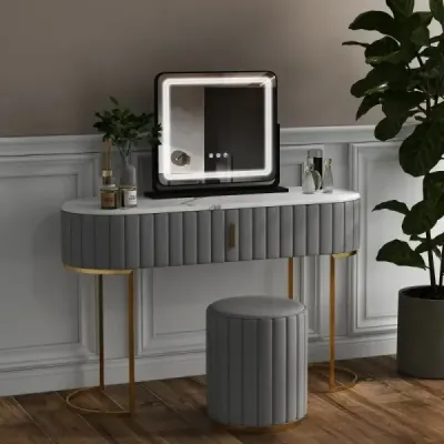 Stolní LED osvětlené kosmetické zrcadlo s osvětlením 56 x 12 x 48 cm černé