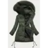 Dámská zimní bunda s kapucí MODA690 khaki