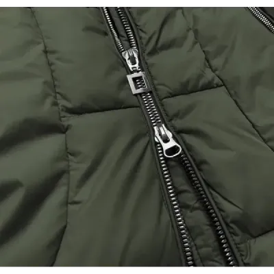 Dámská zimní bunda s kapucí MODA690 khaki