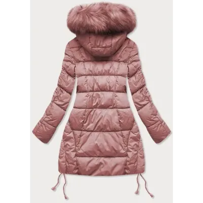 Dámská zimní bunda s kapucí MODA690 starorůžová