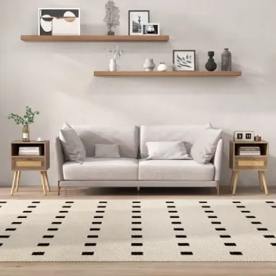 Costway noční stolek ratan sada 2 nočních stolků se zásuvkou a otevřenou přihrádkou 40 x 30 x 60,5 cm