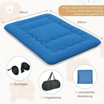 140 x 200 cm japonská futonová matrace s omyvatelným potahem a taškou Tatami Mat Blue