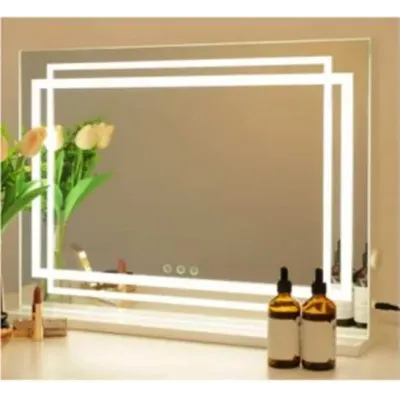 LED osvětlené kosmetické zrcadlo s 3 barevnými stmívatelnými režimy a inteligentním dotykovým ovládáním 58 x 12 x 48 cm