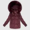 Dámská zimní bunda s kapucí, bordová MODA6042MODA043