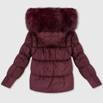 Dámská zimní bunda s kapucí, bordová MODA6042MODA043