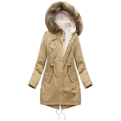 Dámská zimní bunda parka MODA626BIG béžová