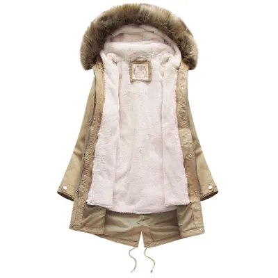 Dámská zimní bunda parka MODA626BIG béžová
