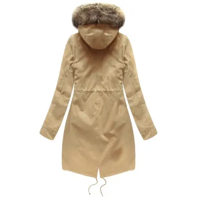 Dámská zimní bunda parka MODA626BIG béžová