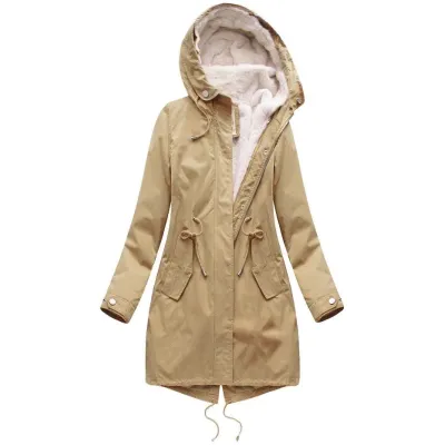 Dámská zimní bunda parka MODA626BIG béžová