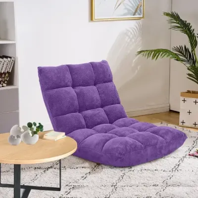 Židle s opěradlem Polohovatelná židle z korálového sametu 105 x 56 x 15 cm Hnědá