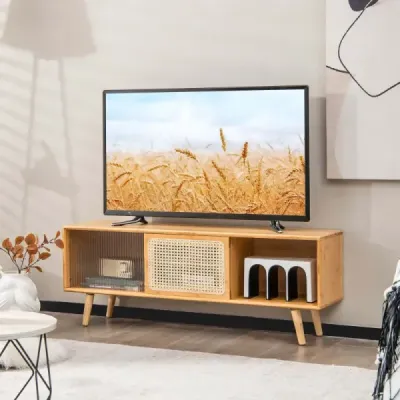TV skříňka Moderní TV stojan pro televizory do 55 palců 120,5 x 31 x 45,5 cm Přírodní