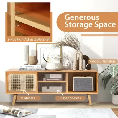 TV skříňka Moderní TV stojan pro televizory do 55 palců 120,5 x 31 x 45,5 cm Přírodní