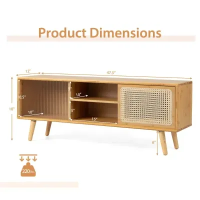 TV skříňka Moderní TV stojan pro televizory do 55 palců 120,5 x 31 x 45,5 cm Přírodní