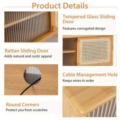 TV skříňka Moderní TV stojan pro televizory do 55 palců 120,5 x 31 x 45,5 cm Přírodní