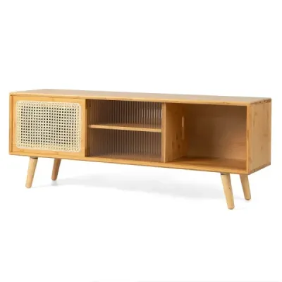TV skříňka Moderní TV stojan pro televizory do 55 palců 120,5 x 31 x 45,5 cm Přírodní