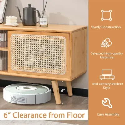 TV skříňka Moderní TV stojan pro televizory do 55 palců 120,5 x 31 x 45,5 cm Přírodní